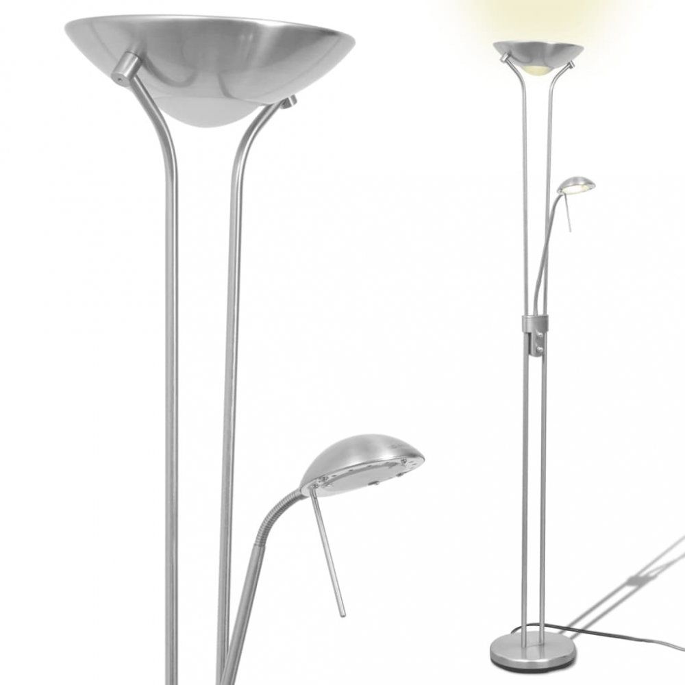Stojací stmívací LED lampa Dekorhome Stříbrná - DEKORHOME.CZ