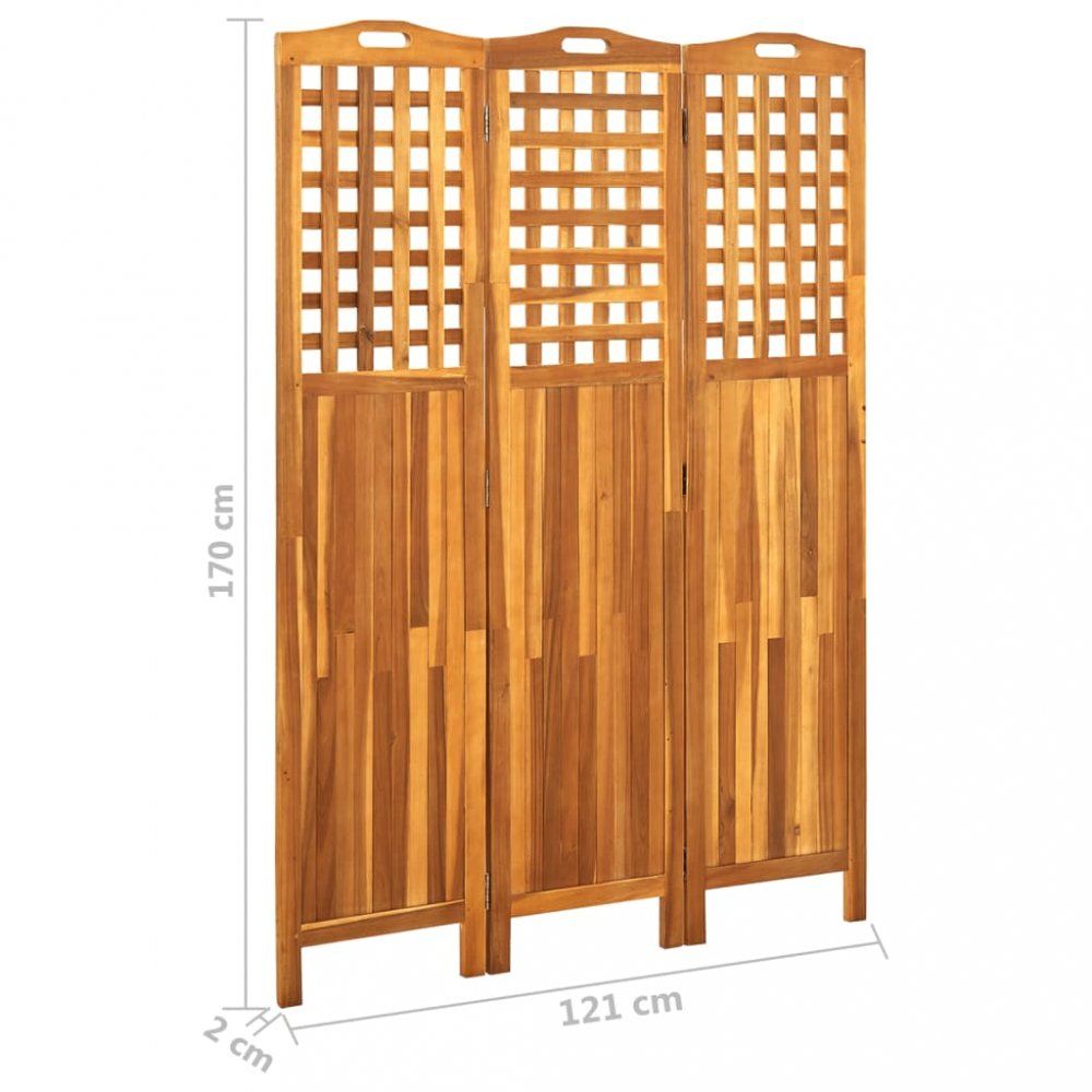 Paravan akáciové dřevo Dekorhome 121x170 cm (3-dílný) - DEKORHOME.CZ