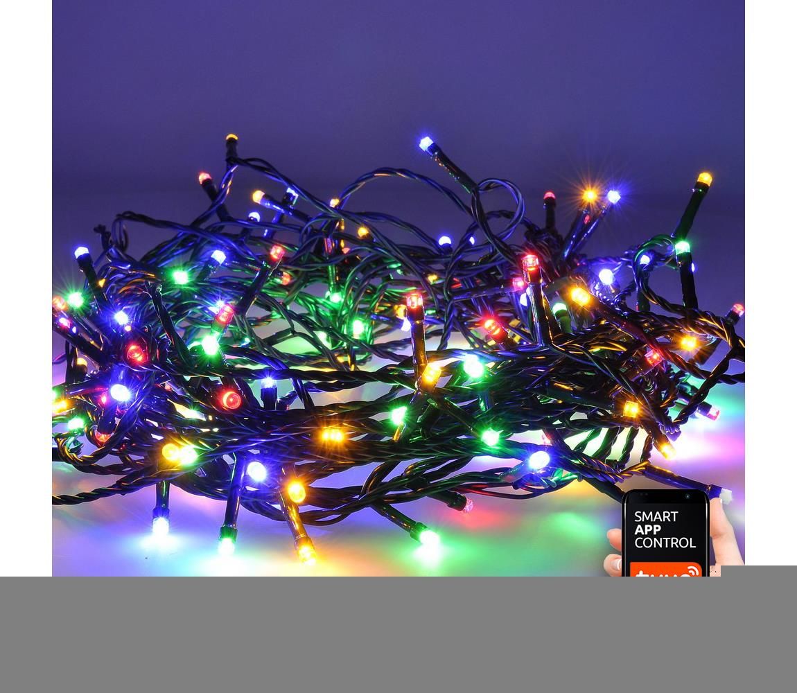  LED WIFI smart venkovní vánoční řetěz, 240 LED, 12m, přívod 5m, teplá bílá + vícebarevný  1v12-WIFI -  Svět-svítidel.cz