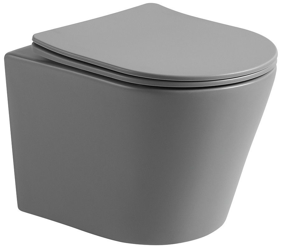 MEXEN - Rico Závěsná WC mísa včetně sedátka s slow-slim, duroplast, světle šedá mat 30724061 - Hezká koupelna s.r.o.