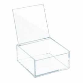 Průhledný stohovatelný box s víkem iDesign Clarity, 10 x 10 cm