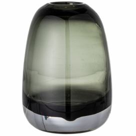 Kouřově šedá skleněná váza Bloomingville Adjo 12,5 cm