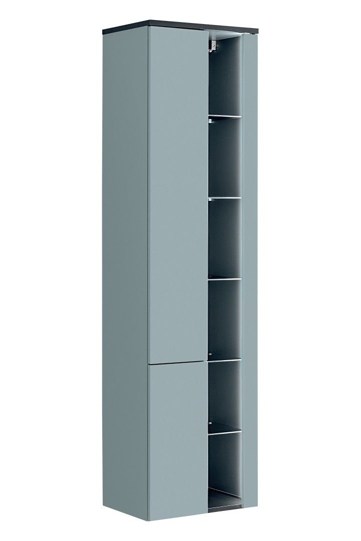 Comad Koupelnová závěsná skříňka vysoká Bahama 800 2D světle modrá/antracit - Houseland.cz