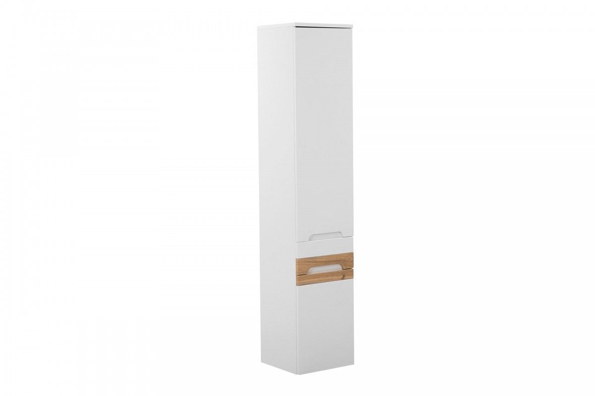 Comad Koupelnová závěsná skříňka vysoká Galaxy 800 2D/1S alpská bílá/dub votan - Houseland.cz