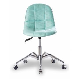 Čalouněná židle na kolečkách Lyra - tyrkysová