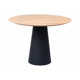 Dubový jídelní stůl Marco Barotti 110 cm s matnou černou podnoží