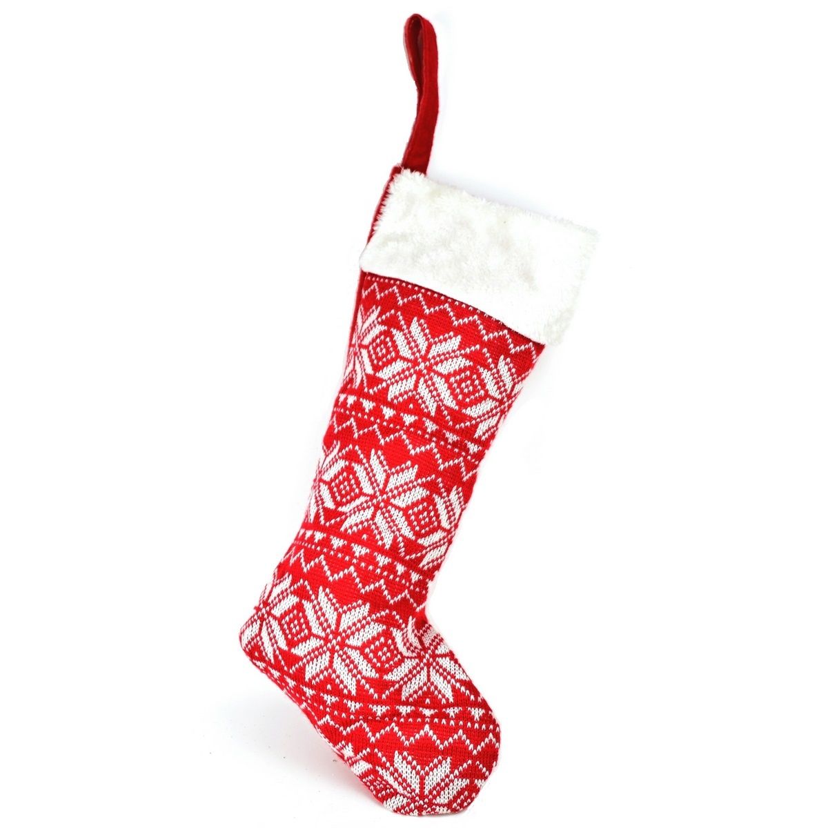 Vánoční textilní bota pletená, 45 cm, červená - 4home.cz