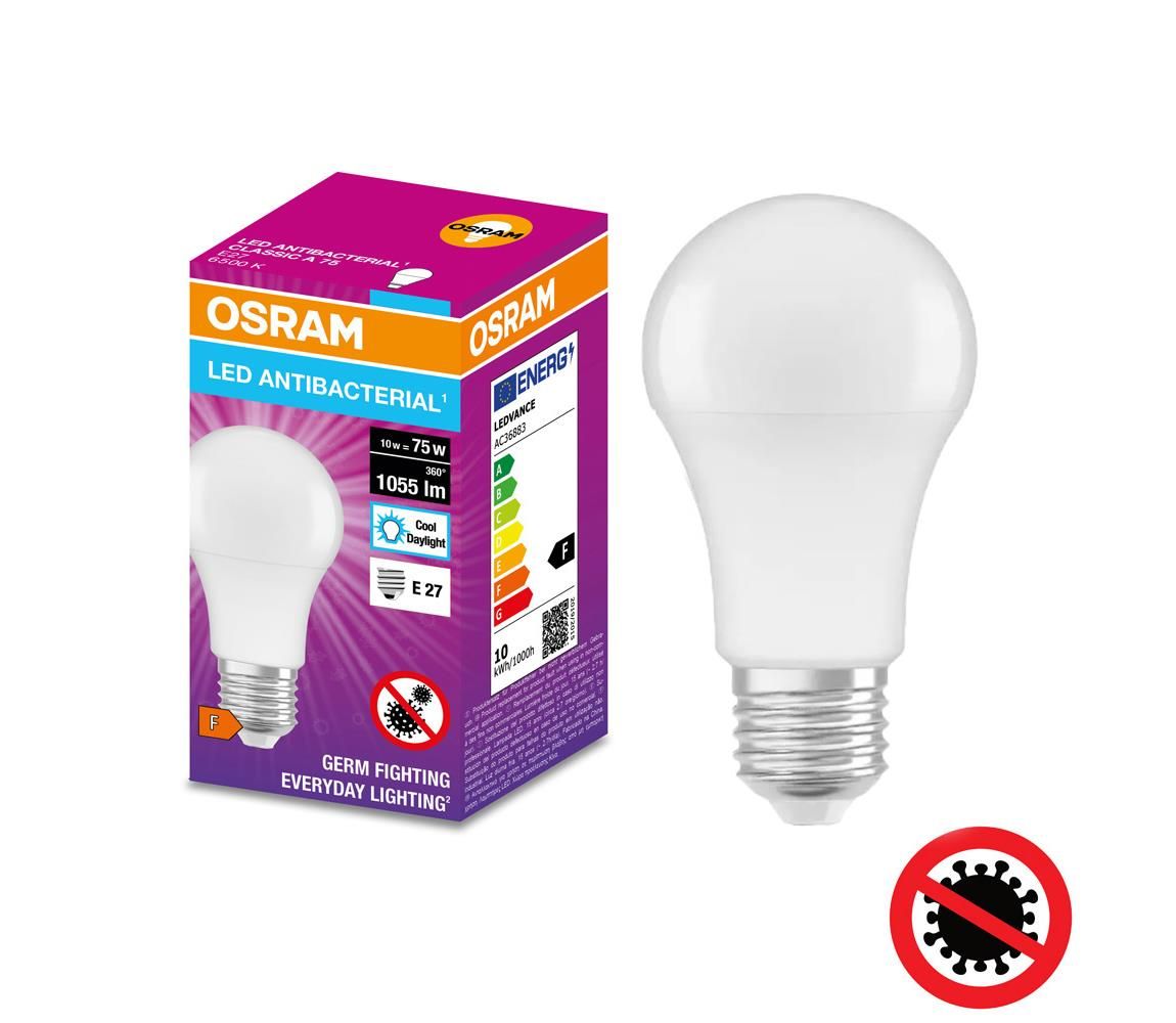 Osram LED Antibakteriální žárovka A75 E27/10W/230V 6500K - Osram  -  Svět-svítidel.cz