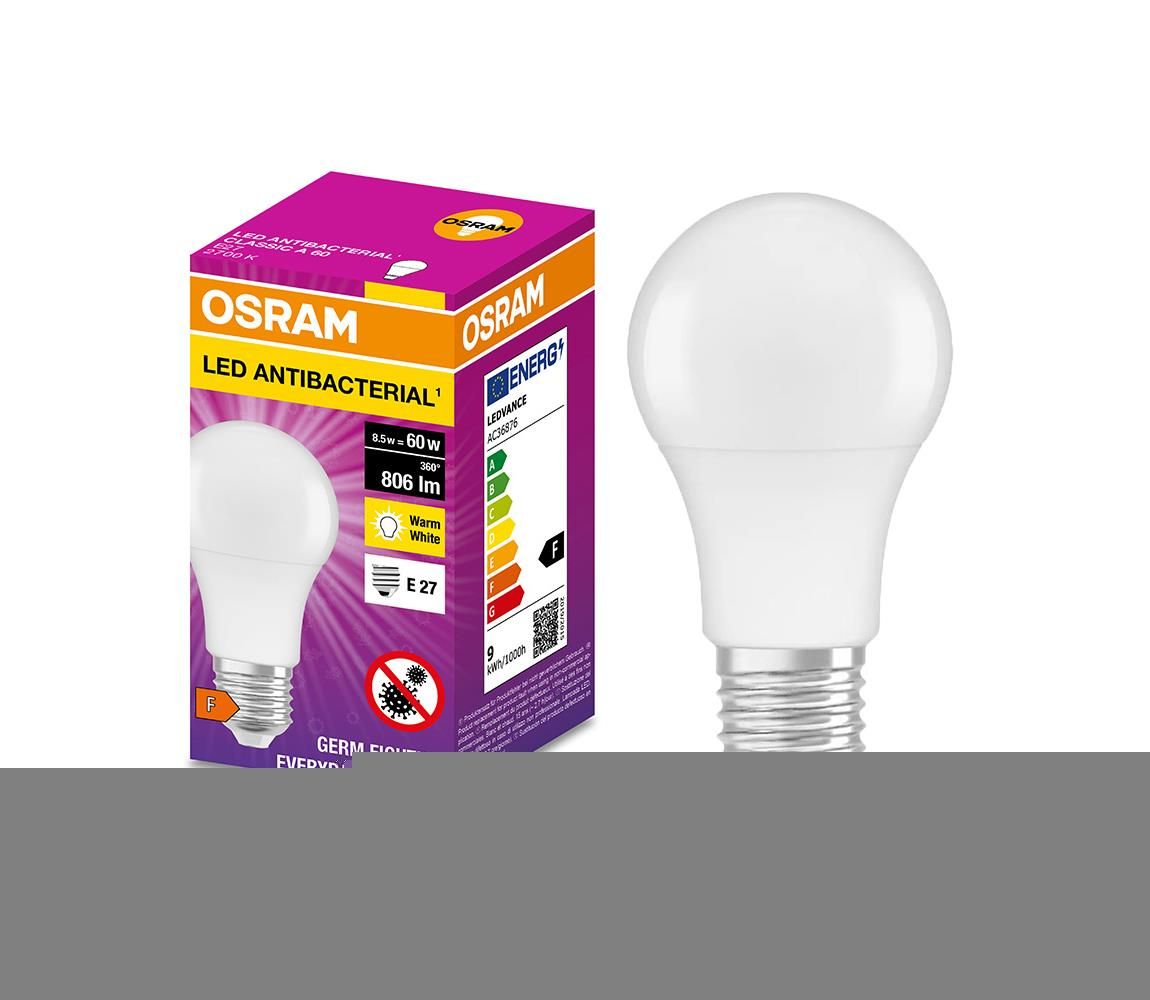 Osram LED Antibakteriální žárovka A60 E27/8,5W/230V 2700K - Osram  -  Svět-svítidel.cz