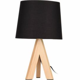 Home Styling Collection Stolní lampa, dřevěné nohy, černá, výška 29 cm