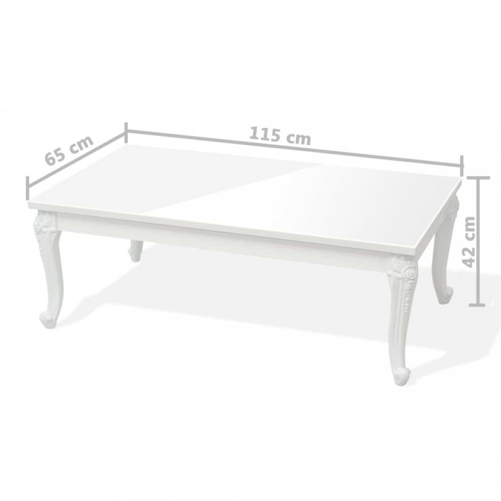 Konferenční stolek bílá vysoký lesk Dekorhome 115x65x42 cm - DEKORHOME.CZ