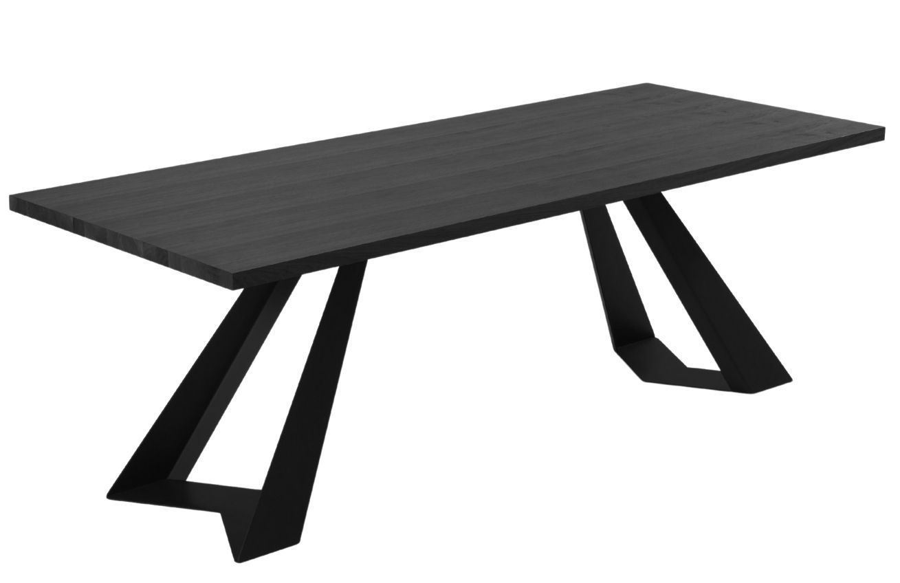Černý dubový jídelní stůl Windsor & Co Indus 260 x 100 cm - Designovynabytek.cz