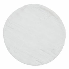 Bílý koberec Think Rugs Teddy, ⌀ 120 cm