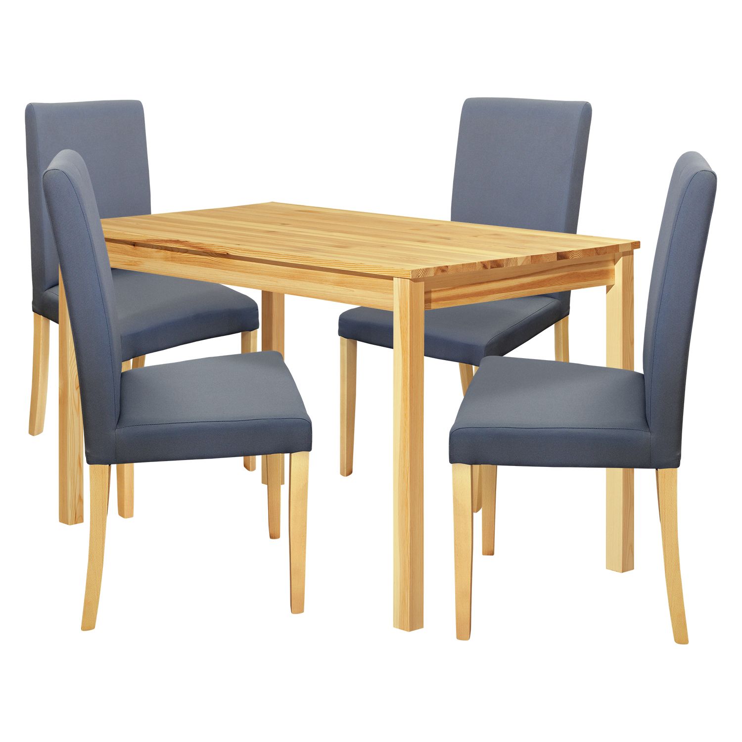 Idea Jídelní stůl 8848 lak + 4 židle PRIMA 3038 šedá/světlé nohy - IDEA nábytek