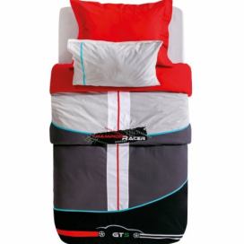 Set ložního prádla Rally 160x216cm - červená/černá/šedá
