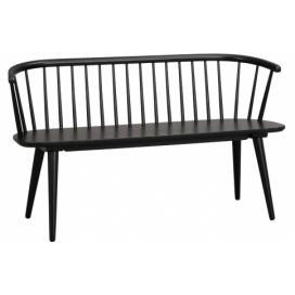 Černá dřevěná jídelní lavice ROWICO CARMEN 134 cm