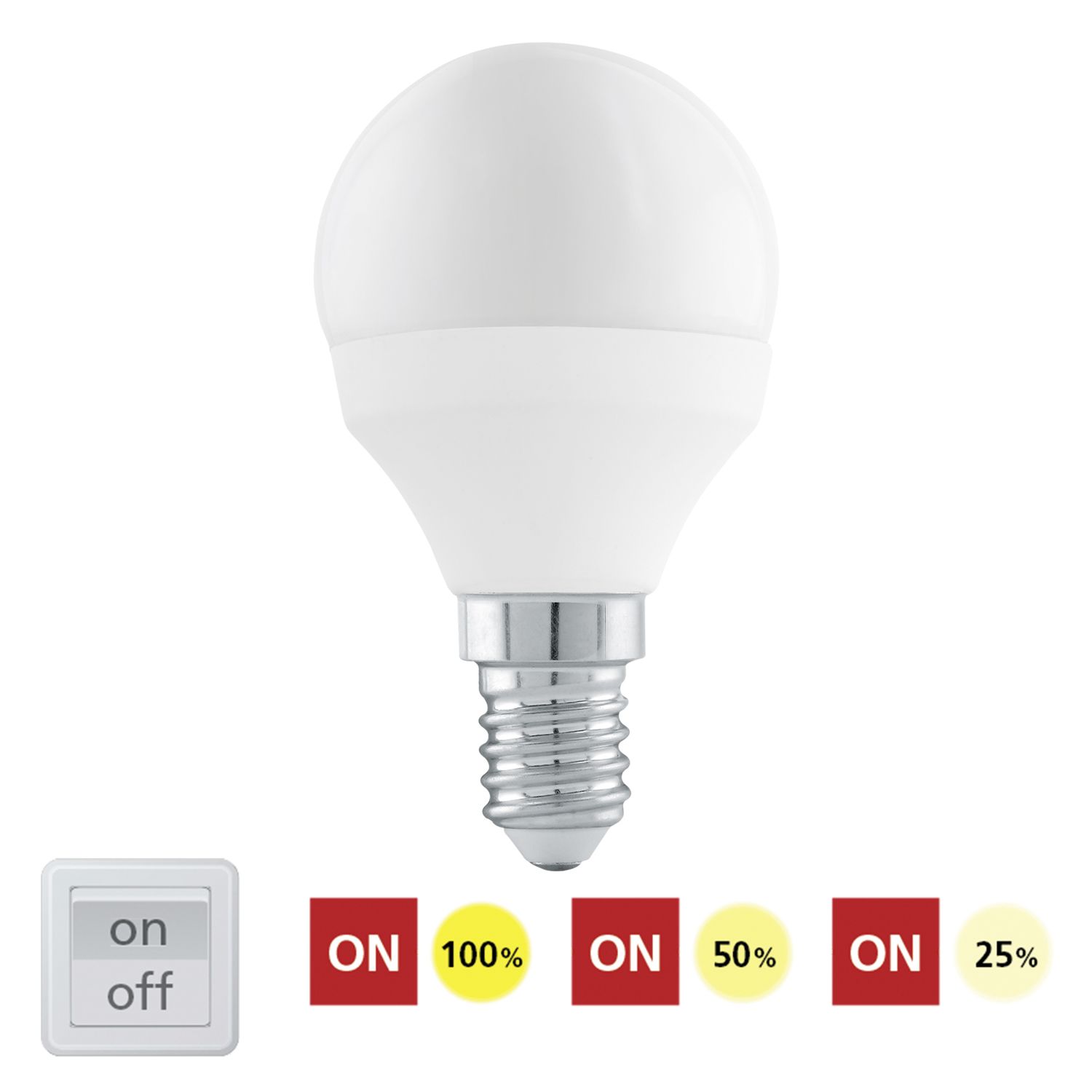 LED žárovka E14 stmívatelná stiskem vypínače LED 6W 470LM E14 P45 stmívatelná - 11583 - Eglo - A-LIGHT s.r.o.