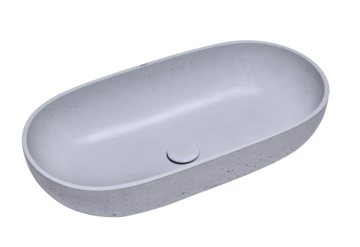 Umyvadlo na desku SAT Cemento 65x35 cm šedá bez přepadu CEM6535TS - Siko - koupelny - kuchyně