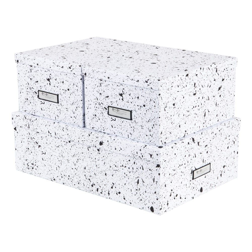 Sada 3 černo-bílých úložných krabic Bigso Box of Sweden Inge - Bonami.cz