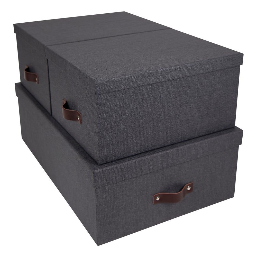 Sada 3 černých úložných krabic Bigso Box of Sweden Inge - Bonami.cz