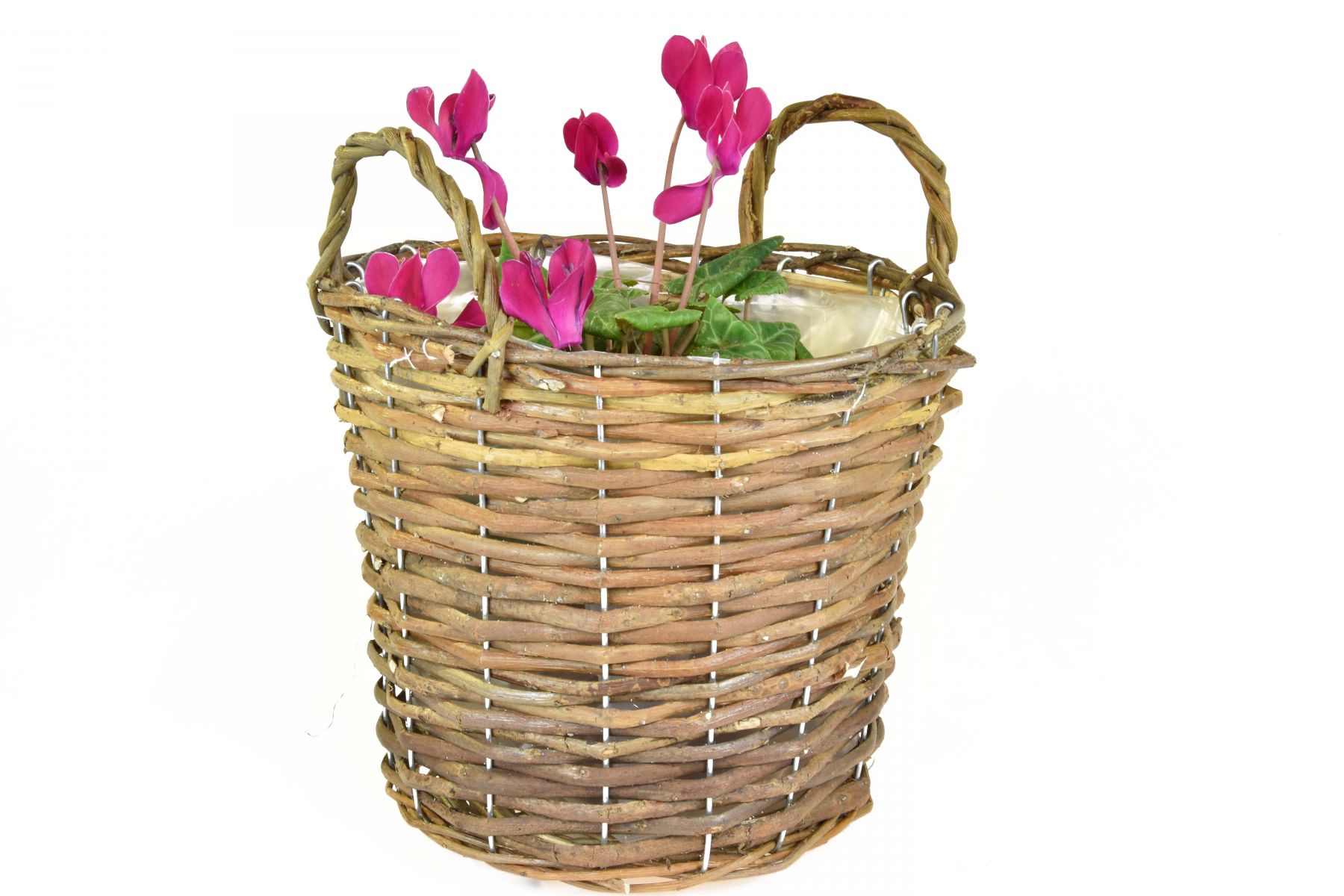 Vingo Kulatý proutěný květináč s igelitovou vložkou - 18 x 23 cm - Vingo