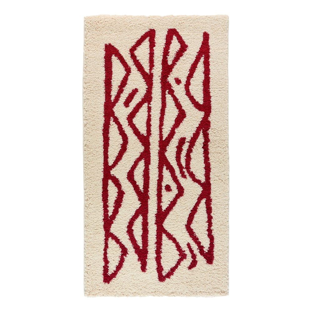 Krémovo-červený koberec Bonami Selection Morra, 80 x 150 cm - Bonami.cz