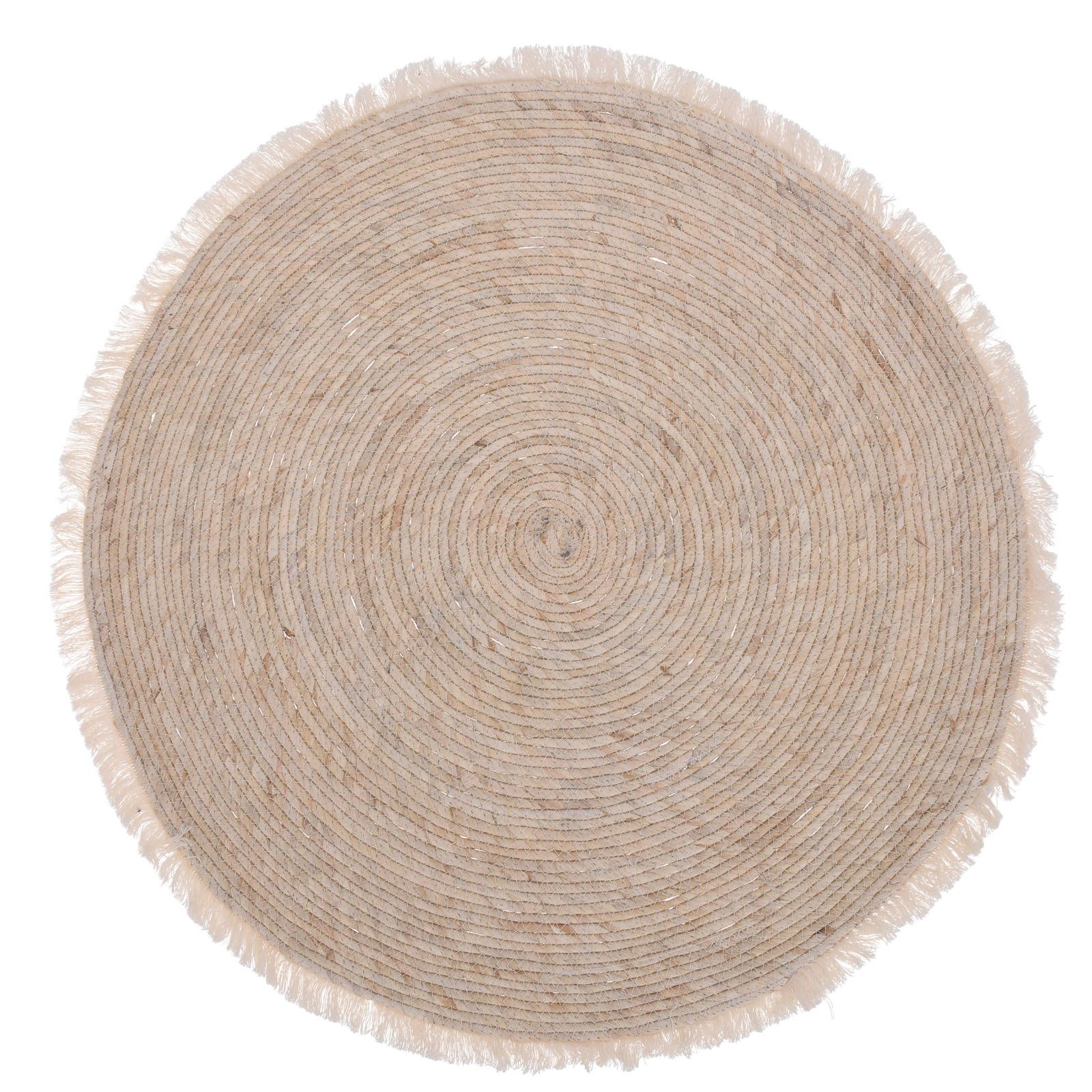 EH Excellent Houseware Kulatý koberec do obývacího pokoje, O 80 cm, vyrobený z kukuřičných listů - EMAKO.CZ s.r.o.