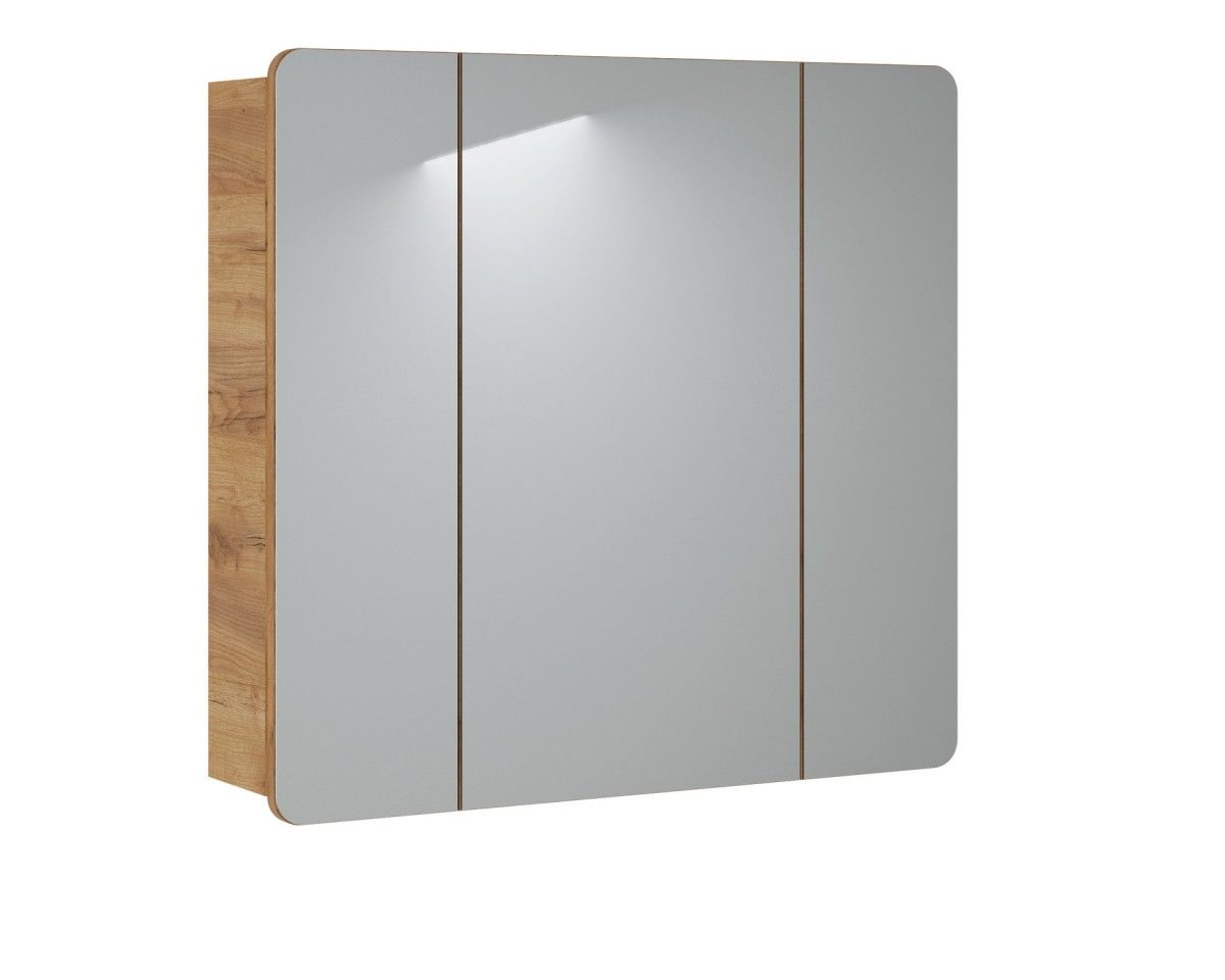 Comad Závěsná koupelnová skříňka se zrcadlem Aruba 843 3D dub craft zlatý - Houseland.cz