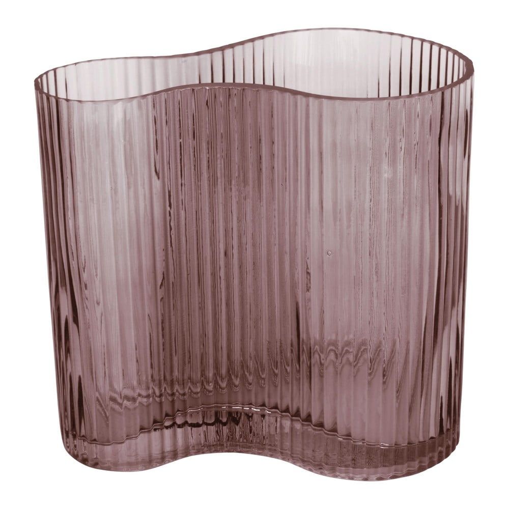 Hnědá skleněná váza PT LIVING Wave, výška 18 cm - Bonami.cz