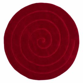 Rubínově červený vlněný koberec Think Rugs Spiral, ⌀ 140 cm Bonami.cz
