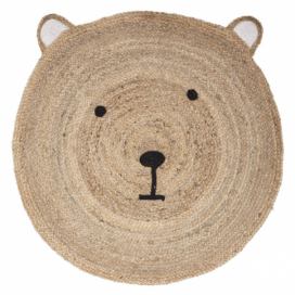 Atmosphera for kids Jutový koberec ve tvaru medvěda, O 100 cm