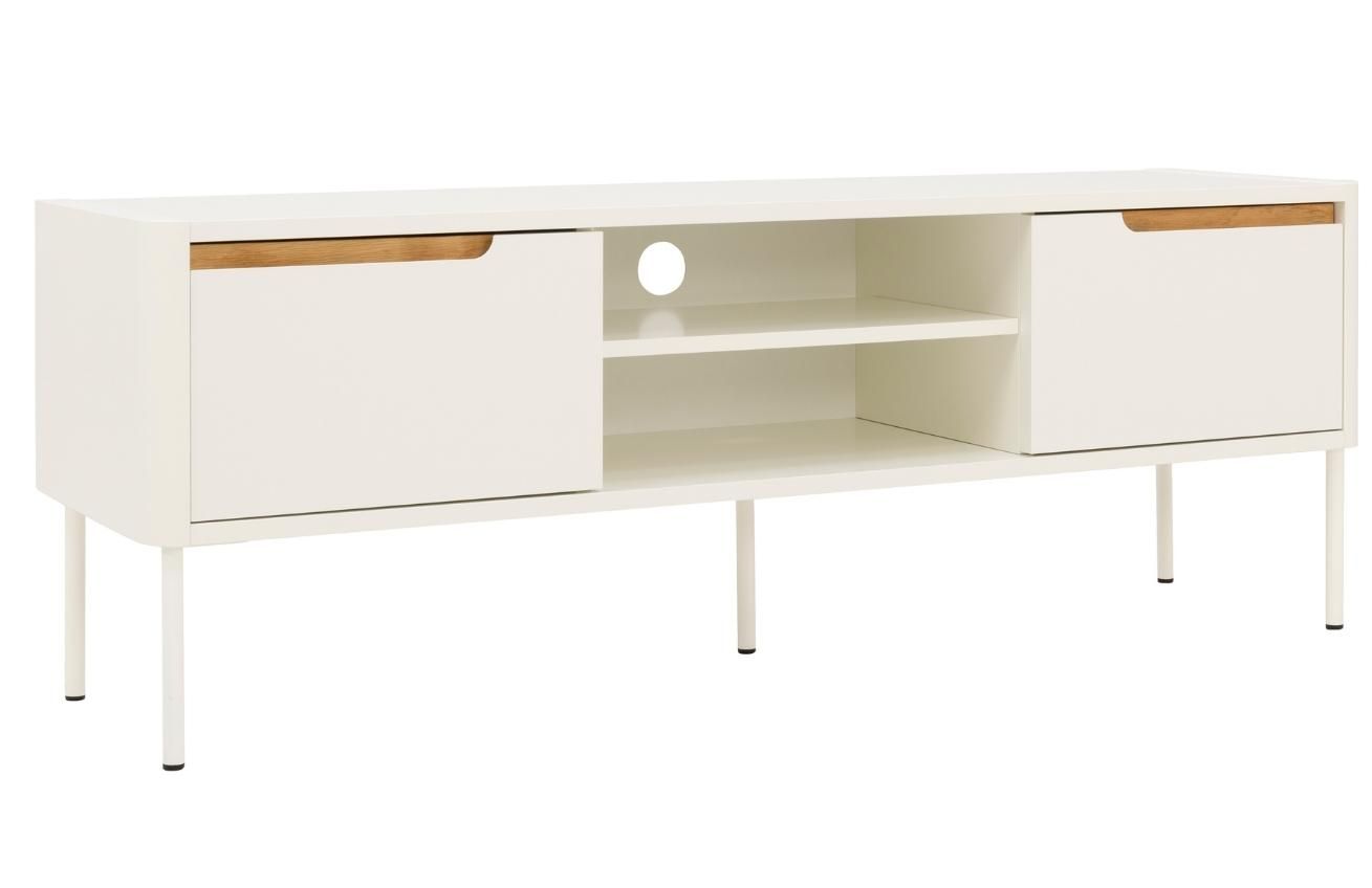 Matně bílý lakovaný TV stolek Tenzo Switch 141,5 x 39 cm - Designovynabytek.cz