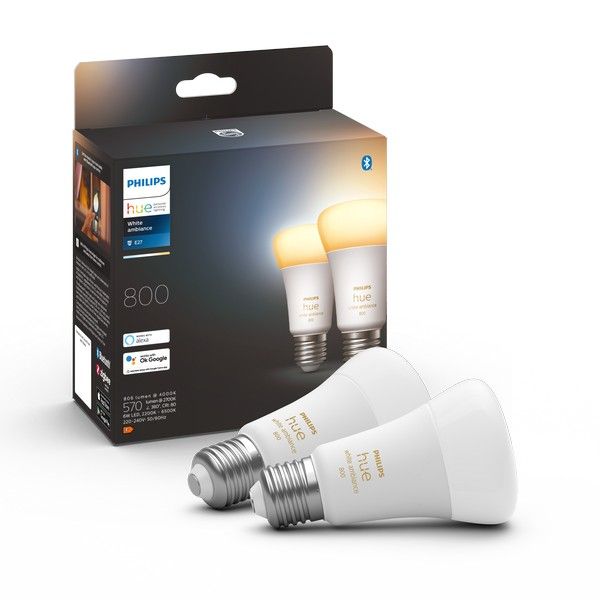 Philips Hue BT LED žárovka E27 9.5W teplá bílá 2ks chytrá LED žárovka 806 lm 2200-6500 K stmívatelná - Svítidla FEIM