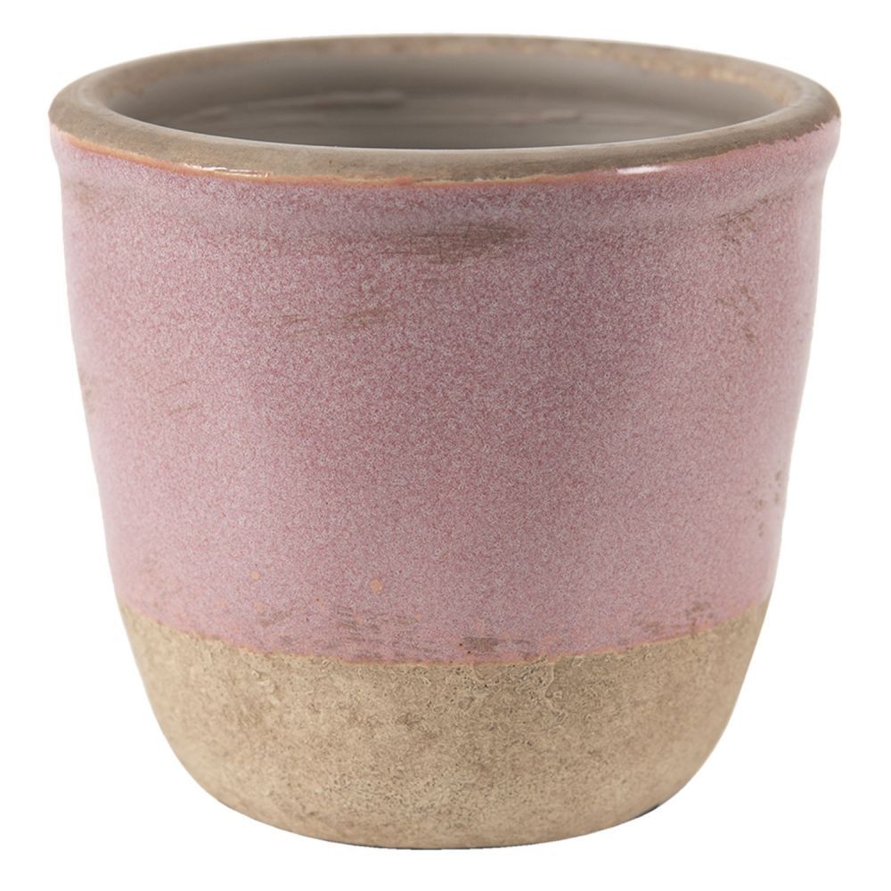 Růžovo-béžový keramický obal na květináč Pinae XS - Ø 11*10 cm Clayre & Eef - LaHome - vintage dekorace