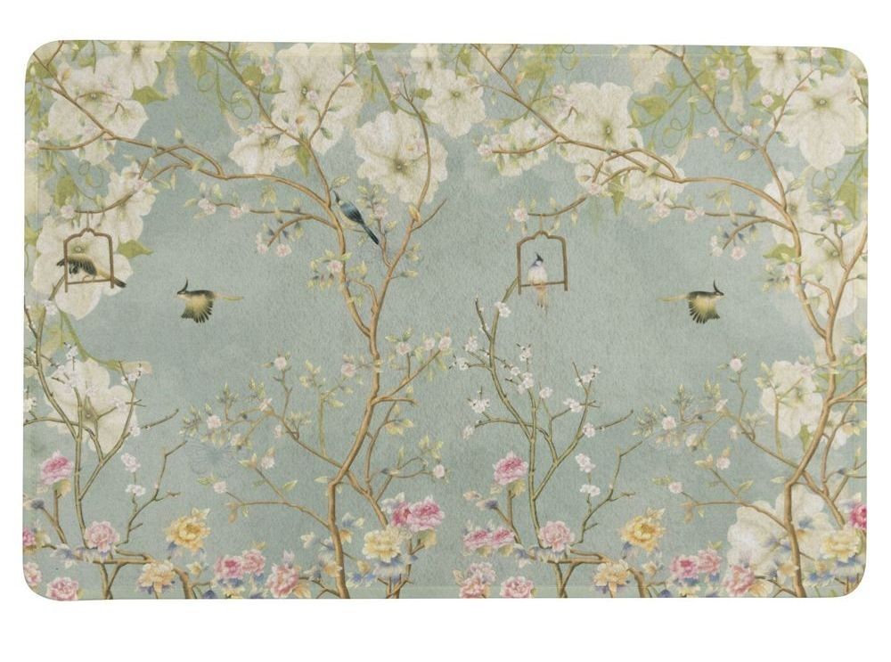 Zelená rohožka s květy Japonská zahrada  - 75*50*1cm Mars & More - LaHome - vintage dekorace