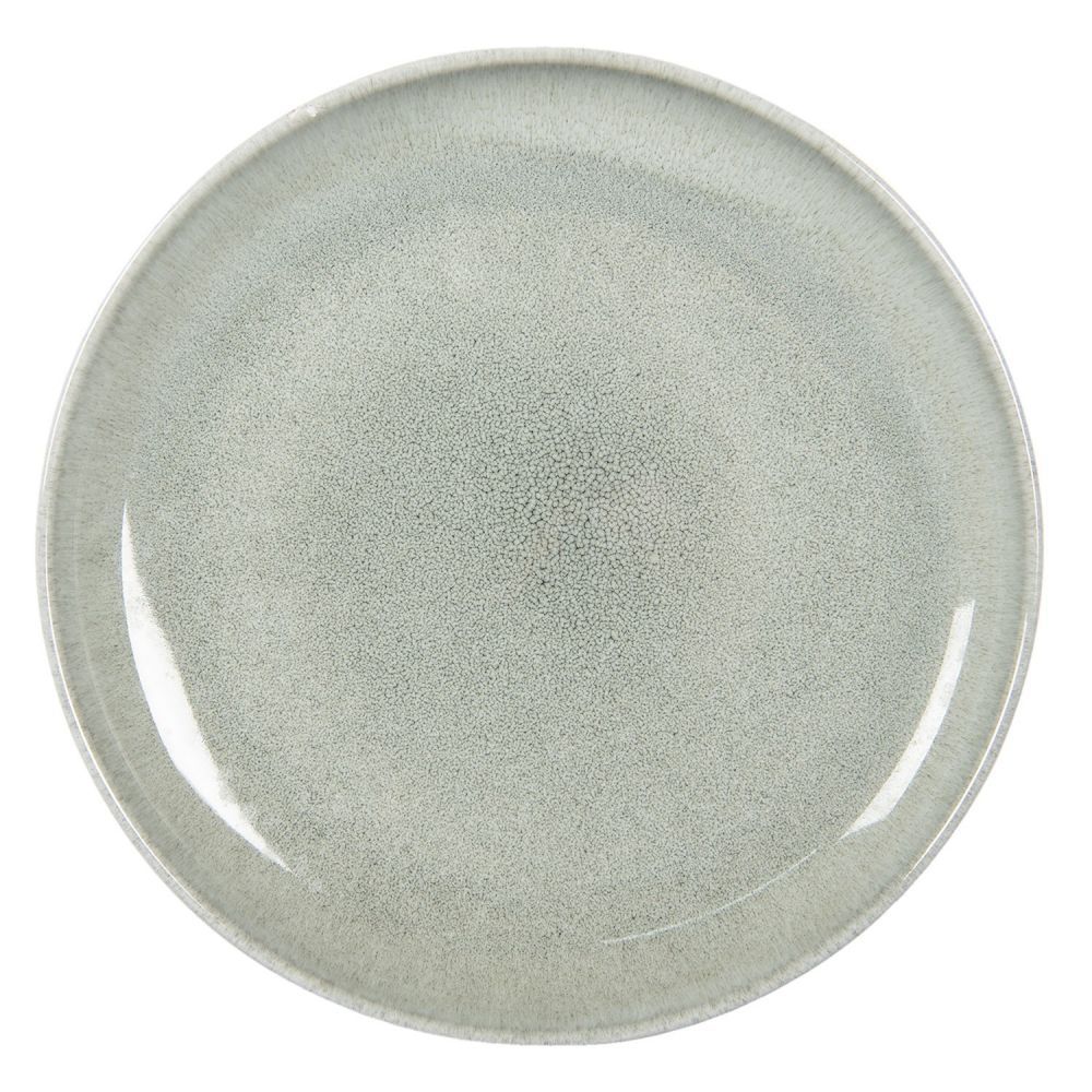 Zeleno-šedý keramický talíř Kasey - Ø 28*3 cm Clayre & Eef - LaHome - vintage dekorace