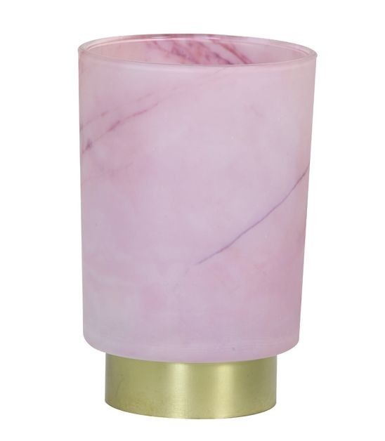 Růžová skleněná stolní lampa Marble Led - Ø10*27cm  Light & Living - LaHome - vintage dekorace