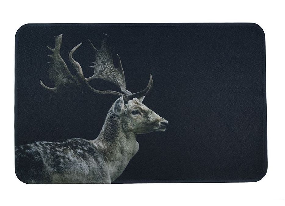 Černá podlahová rohožka s daňkem Deer - 75*50*1cm Mars & More - LaHome - vintage dekorace