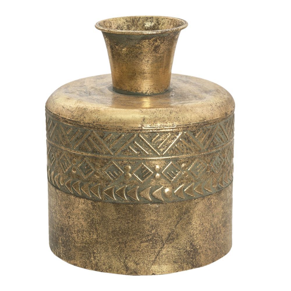 Zlatá antik dekorační váza Pater - Ø 21*25 cm Clayre & Eef - LaHome - vintage dekorace