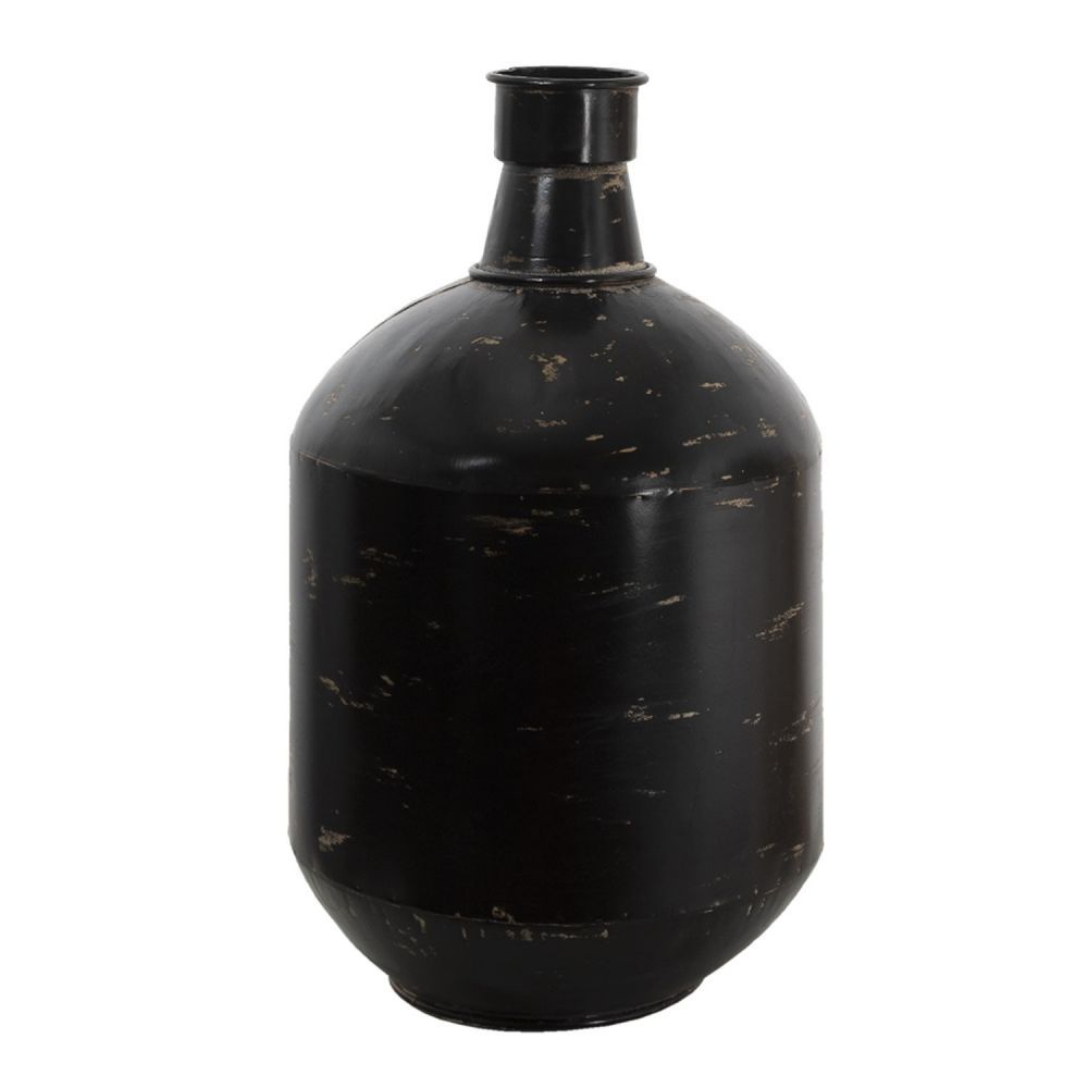 Černá kovová dekorační váza s odřením Tinn - Ø 24*45 cm Clayre & Eef - LaHome - vintage dekorace