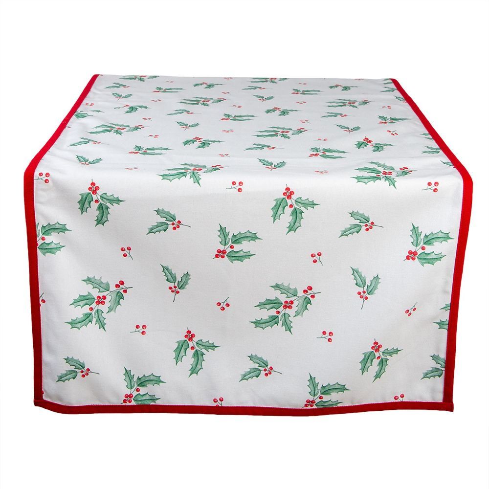 Běhoun na stůl Holly Christmas - 50*140 cm Clayre & Eef - LaHome - vintage dekorace