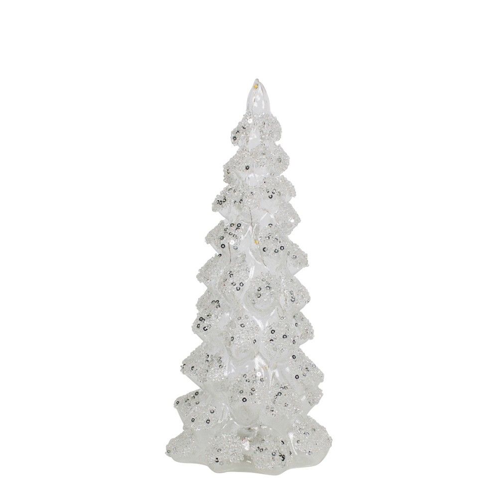 Bílý vánoční stromek se třpytkami Led M - Ø11*26cm Mars & More - LaHome - vintage dekorace