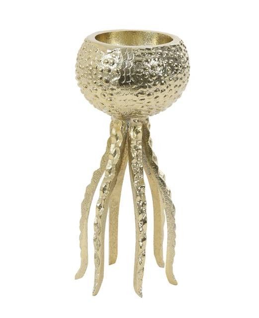 Zlatý kovový svícen Octopus S - Ø 13*25 cm Light & Living - LaHome - vintage dekorace