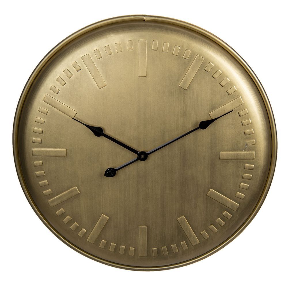 Zlaté kovové nástěnné hodiny Audra - Ø 62*3 cm Clayre & Eef - LaHome - vintage dekorace
