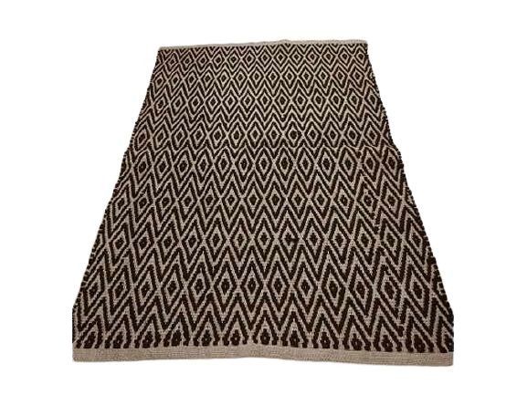 Přírodní jutový koberec s černým Diamond vzorem - 80*120cm Van der Leeden - LaHome - vintage dekorace