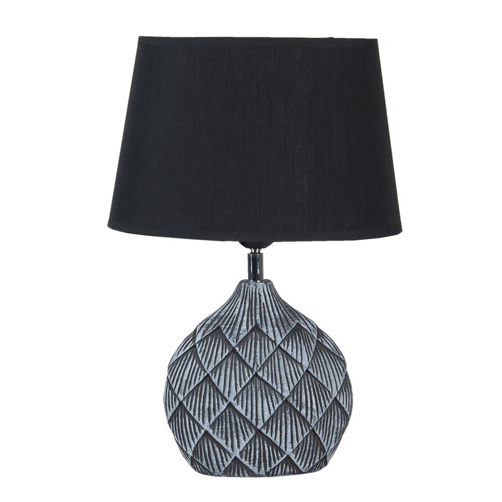 Šedivo černá stolní lampa Sofia - 26*19*38 / E27 Clayre & Eef - LaHome - vintage dekorace