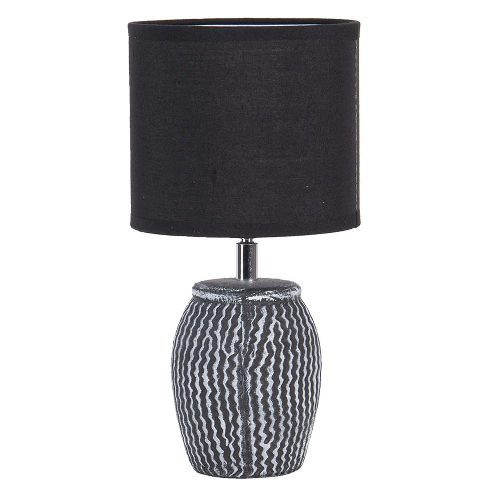 Šedivo černá stolní lampa Gulio - Ø 15*29 cm / E27 Clayre & Eef - LaHome - vintage dekorace