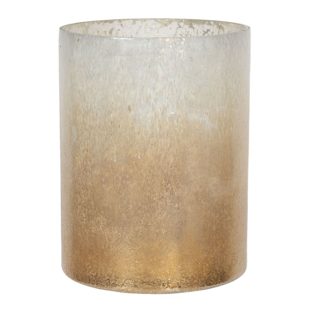 Zlato bílý svícen na čajovou svíčku - Ø 15*20 cm Clayre & Eef - LaHome - vintage dekorace