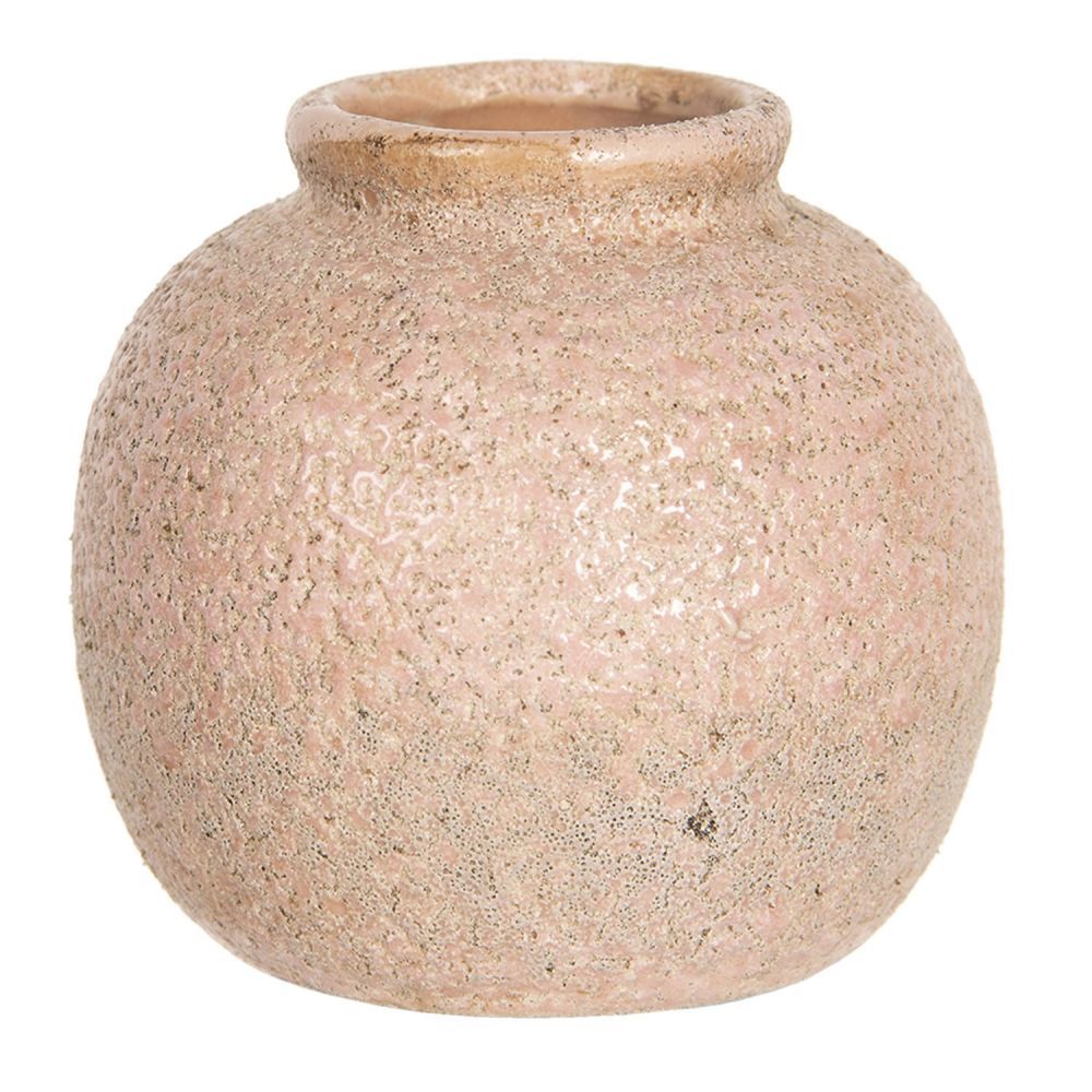 Starorůžová váza s patinou - Ø 8*8 cm Clayre & Eef - LaHome - vintage dekorace