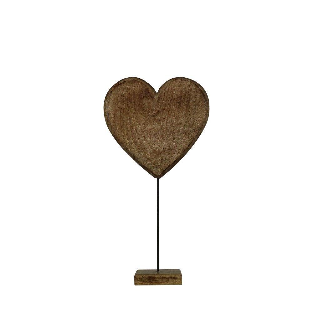 Dekorace srdce z mangového dřeva na podstavci - 27cm Mars & More - LaHome - vintage dekorace